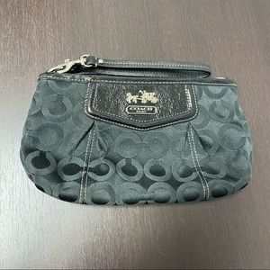 Coach black purse with zipper & wrist loop